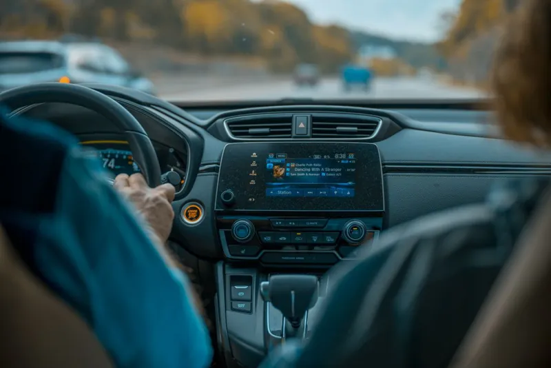A driver behind the wheel
